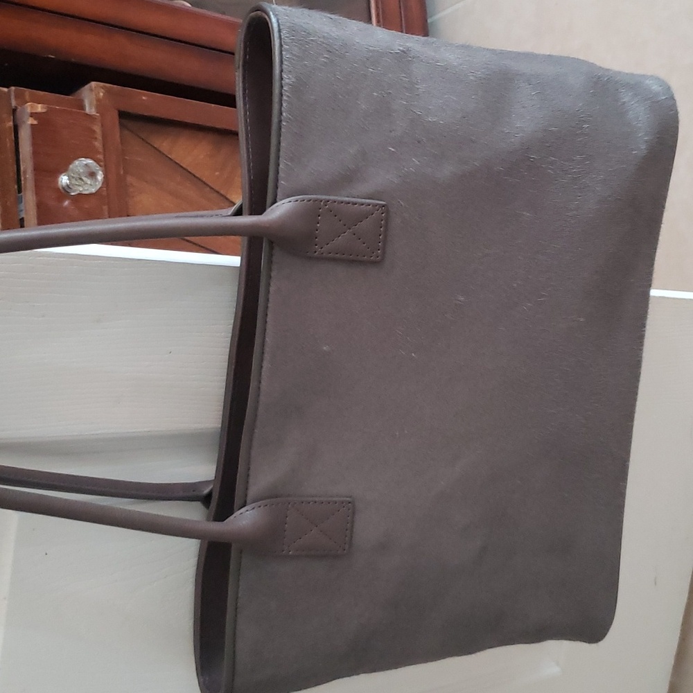 Restoration Hardware Diaper Bag.  Leather and cow hair Diaper Bag